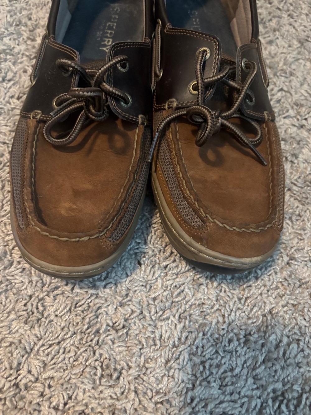 Sperry Men’s Brown and Dark Brown Boat Shoes Size 11 - Picture 4 of 7